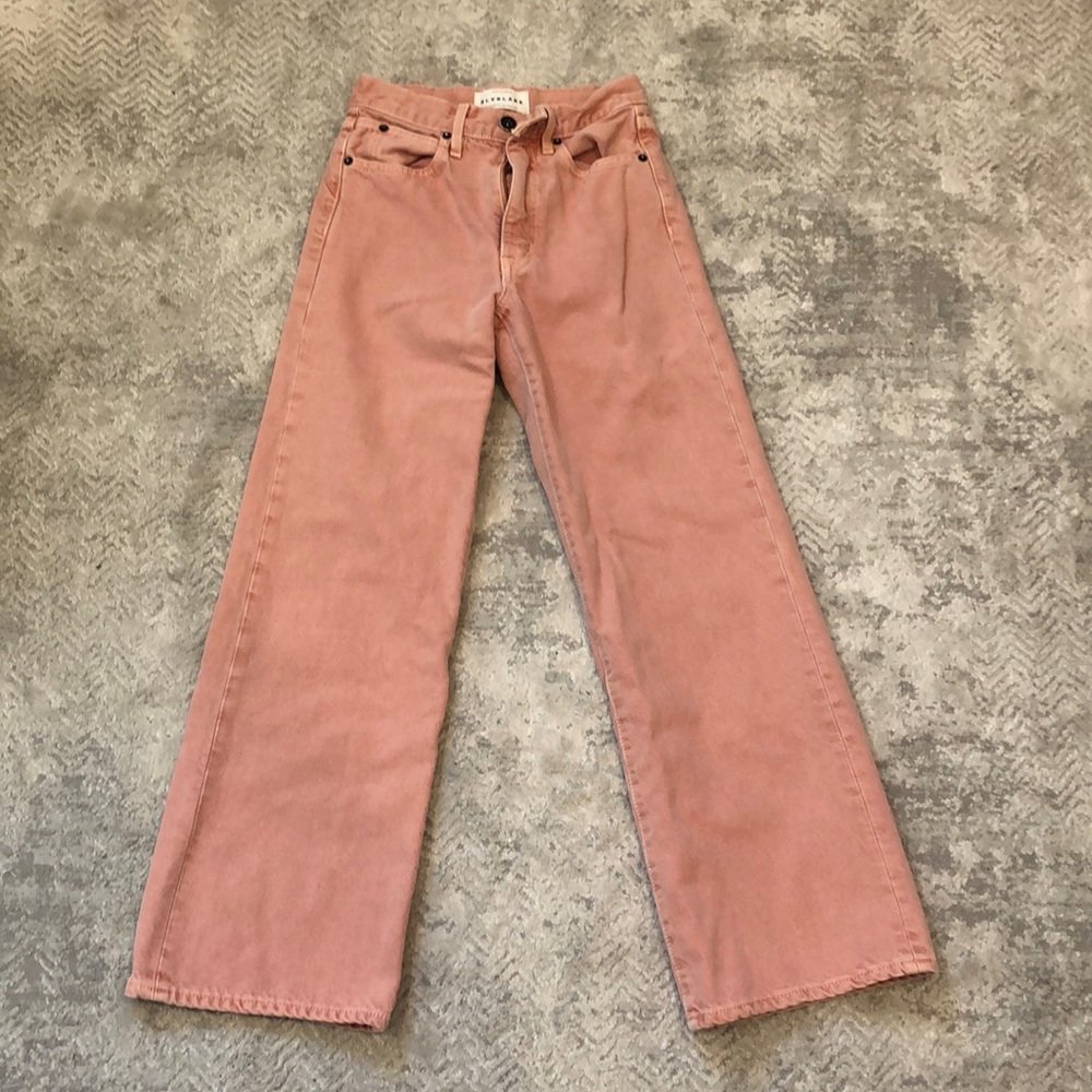 SLVRLAKE High Rise Wide Leg Washed Pink Denim Jeans Size 23